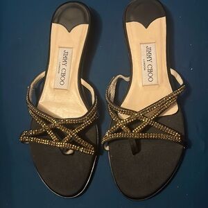 Jimmy Choo. Flat Sandal. Gold. Made in Italy